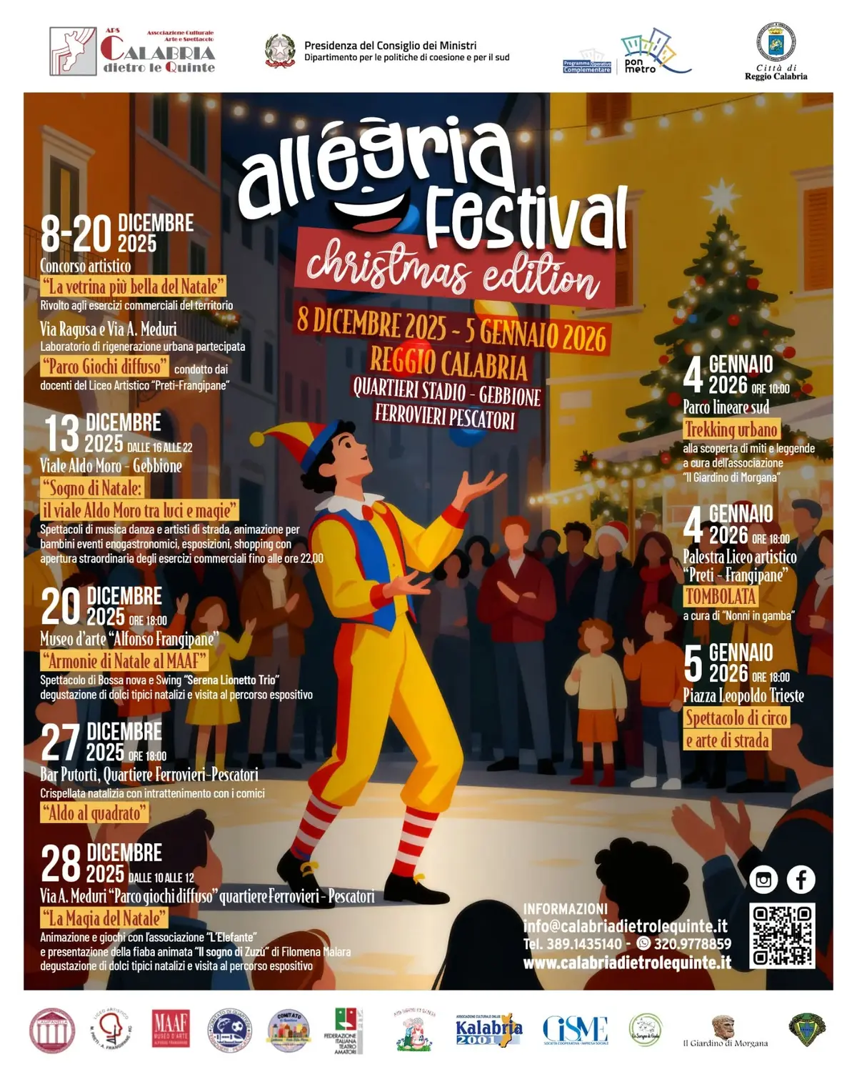 Reggio Calabria si prepara a vivere un Natale diffuso con il ritorno di “Allegria Festival – Christmas Edition”, l’iniziativa che porta musica, colori ed emozioni direttamente nei quartieri cittadini.(...)